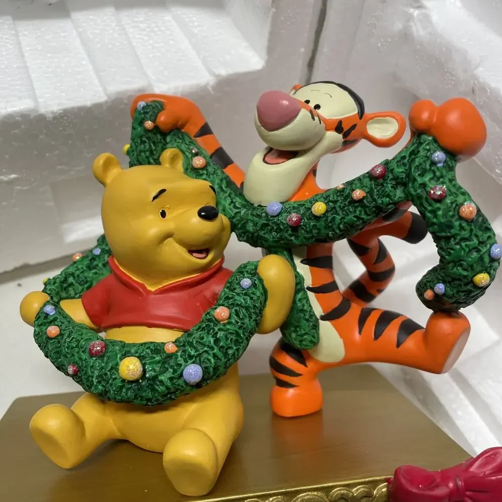 Disney Store Winnie Pooh & Tigger Christmas Stocking Holder Hanger Vtg w/Box